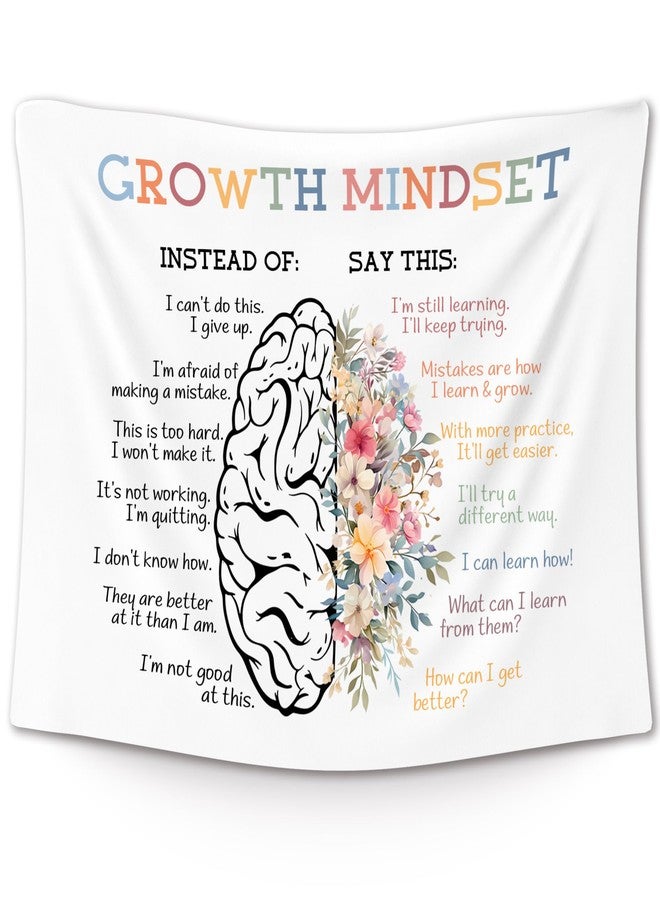 XLDLIOO Mental Health Wall Tapestry, Growth Mindset Positive Affirmations Motivational Wall Tapestry Hanging for Classroom, Inspirational Tapestries Decor Art for Therapy Counselor Office 40x30in - Image 1